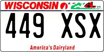 WI license plate 449XSX