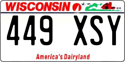 WI license plate 449XSY