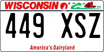 WI license plate 449XSZ