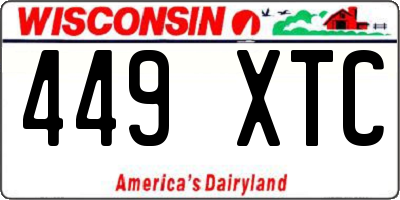 WI license plate 449XTC