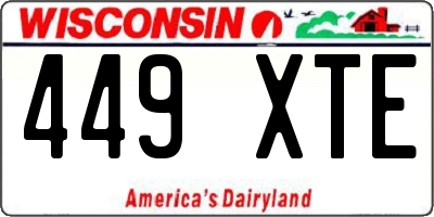 WI license plate 449XTE