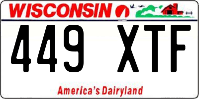 WI license plate 449XTF