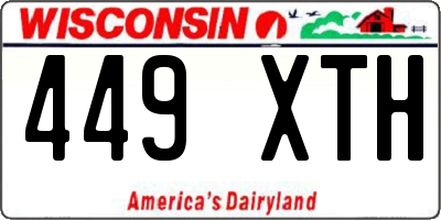 WI license plate 449XTH
