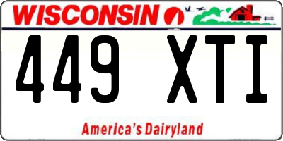 WI license plate 449XTI