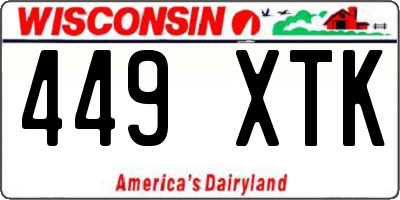 WI license plate 449XTK