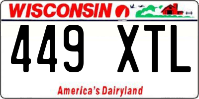 WI license plate 449XTL