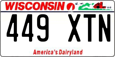 WI license plate 449XTN