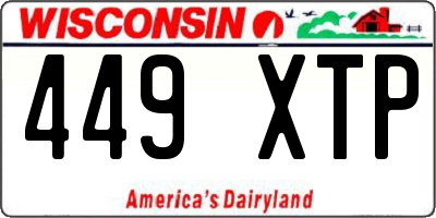WI license plate 449XTP