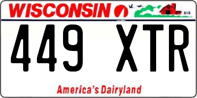 WI license plate 449XTR