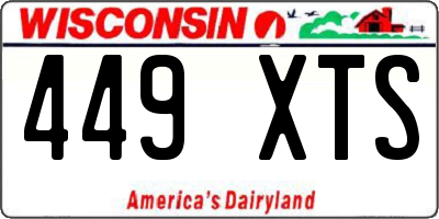 WI license plate 449XTS