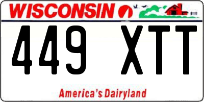 WI license plate 449XTT