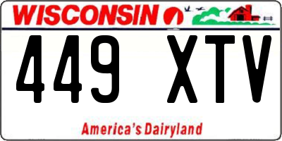 WI license plate 449XTV