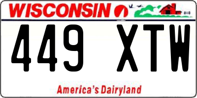 WI license plate 449XTW