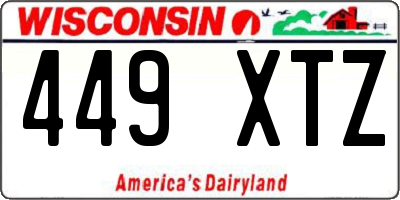 WI license plate 449XTZ
