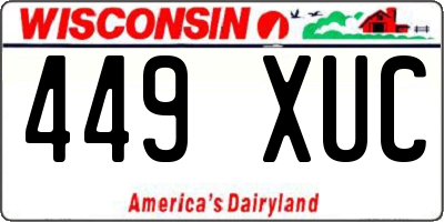 WI license plate 449XUC