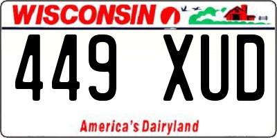 WI license plate 449XUD