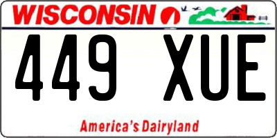 WI license plate 449XUE