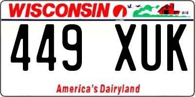 WI license plate 449XUK