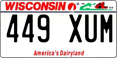 WI license plate 449XUM