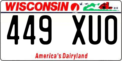 WI license plate 449XUO