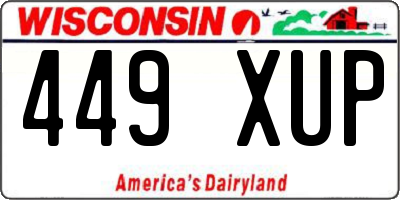 WI license plate 449XUP