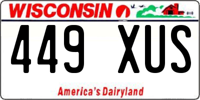WI license plate 449XUS