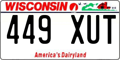 WI license plate 449XUT