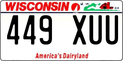 WI license plate 449XUU