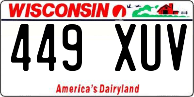 WI license plate 449XUV
