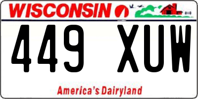 WI license plate 449XUW