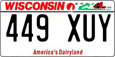 WI license plate 449XUY