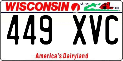 WI license plate 449XVC