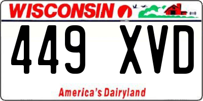 WI license plate 449XVD