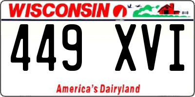 WI license plate 449XVI