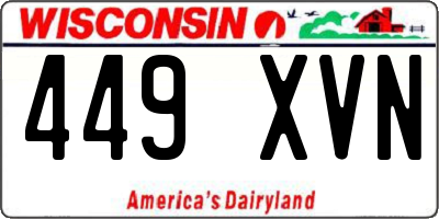 WI license plate 449XVN