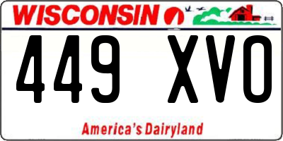 WI license plate 449XVO