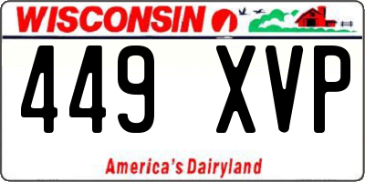 WI license plate 449XVP