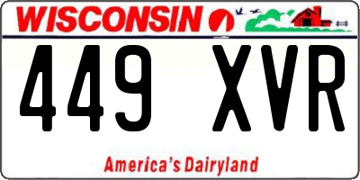 WI license plate 449XVR