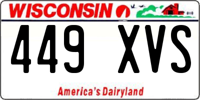 WI license plate 449XVS