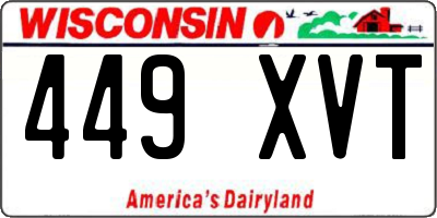 WI license plate 449XVT