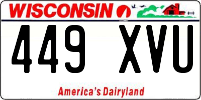 WI license plate 449XVU