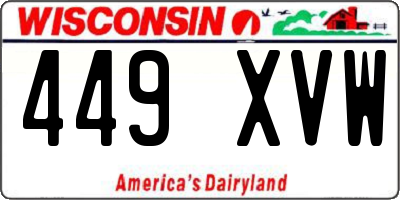 WI license plate 449XVW