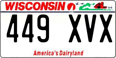 WI license plate 449XVX