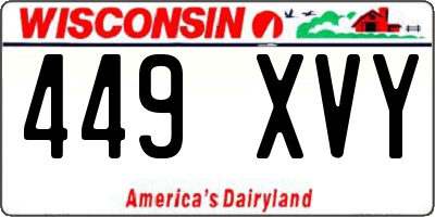 WI license plate 449XVY