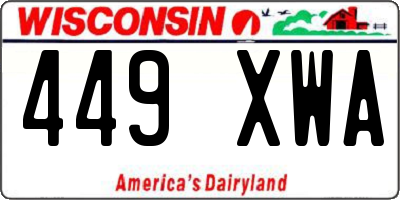 WI license plate 449XWA