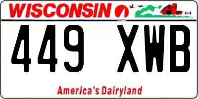 WI license plate 449XWB