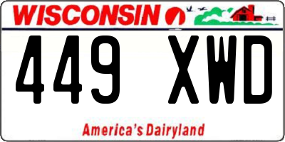 WI license plate 449XWD