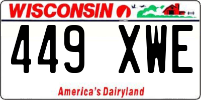 WI license plate 449XWE