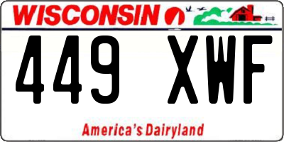 WI license plate 449XWF