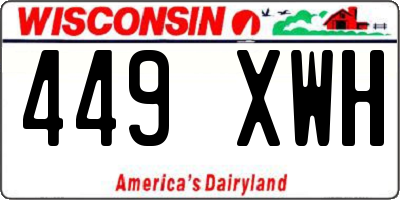 WI license plate 449XWH